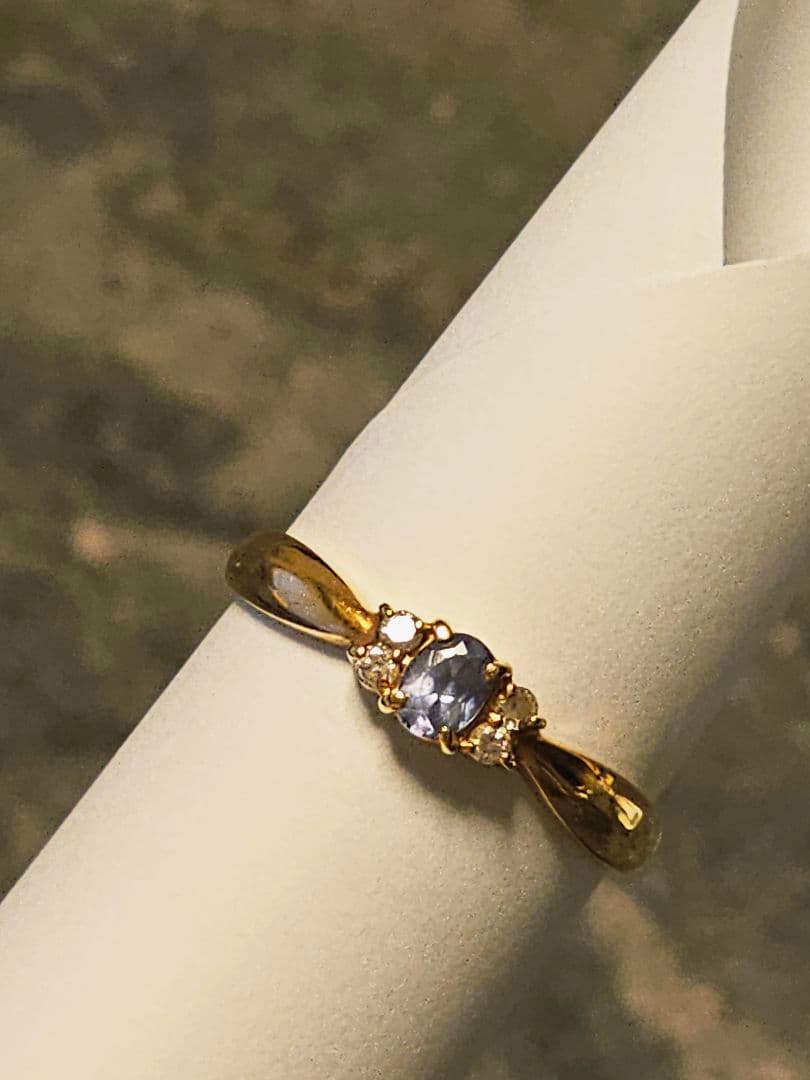 K18ゴールド サファイア ダイヤモンドリング