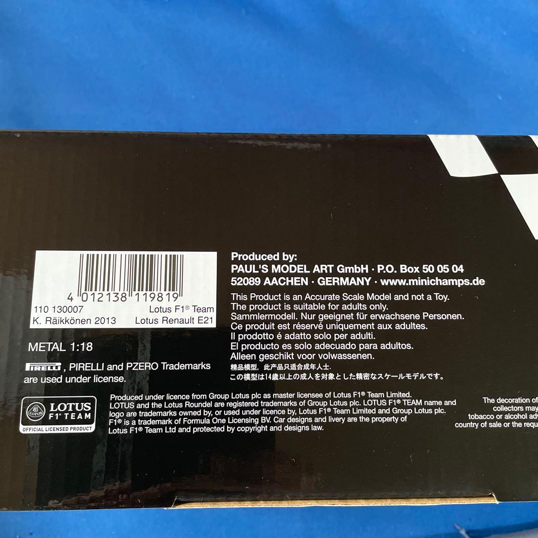 P.M.A F1 1/18 K.ライコネン　Lotus E21 2013