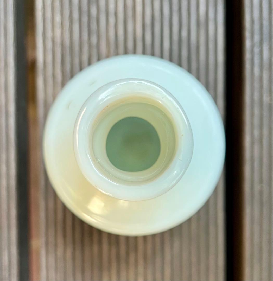 大正ロマン　乳白ガラス青グラデーション 徳利　一輪挿し　和ガラス　ウランガラス