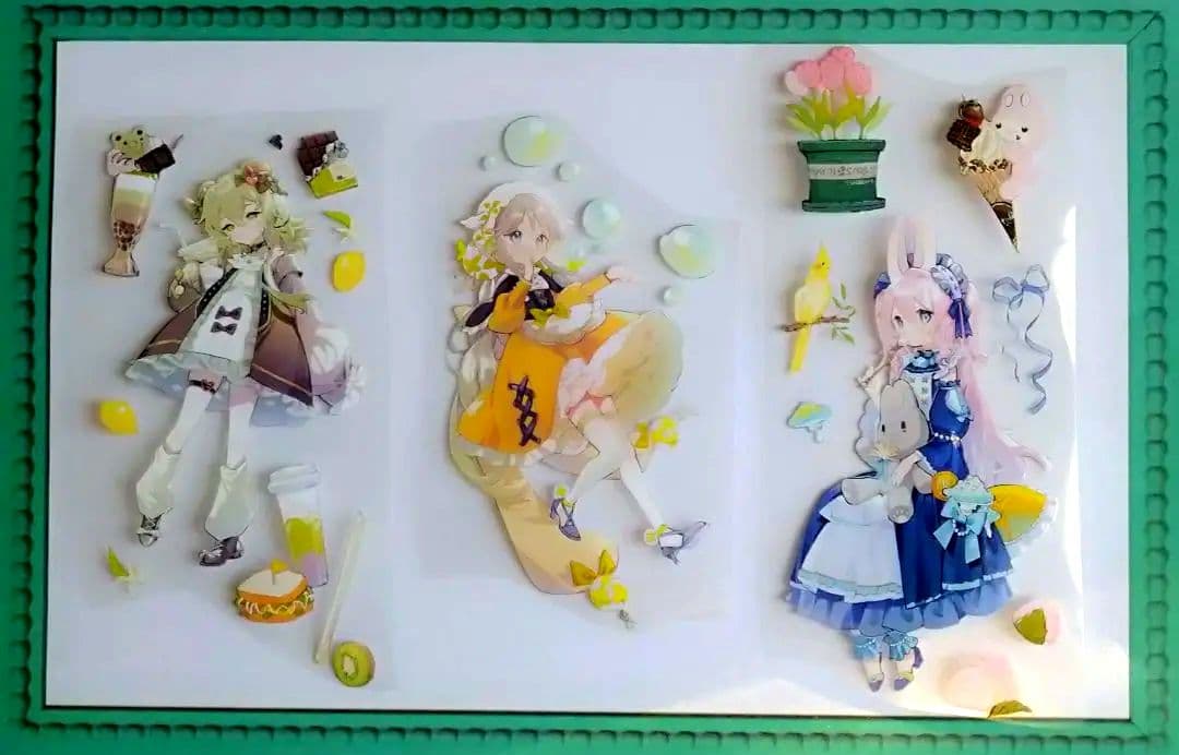 J18＃朝顔(PET)照妖鏡手帳切り売り海外人物マステケモ耳女の子