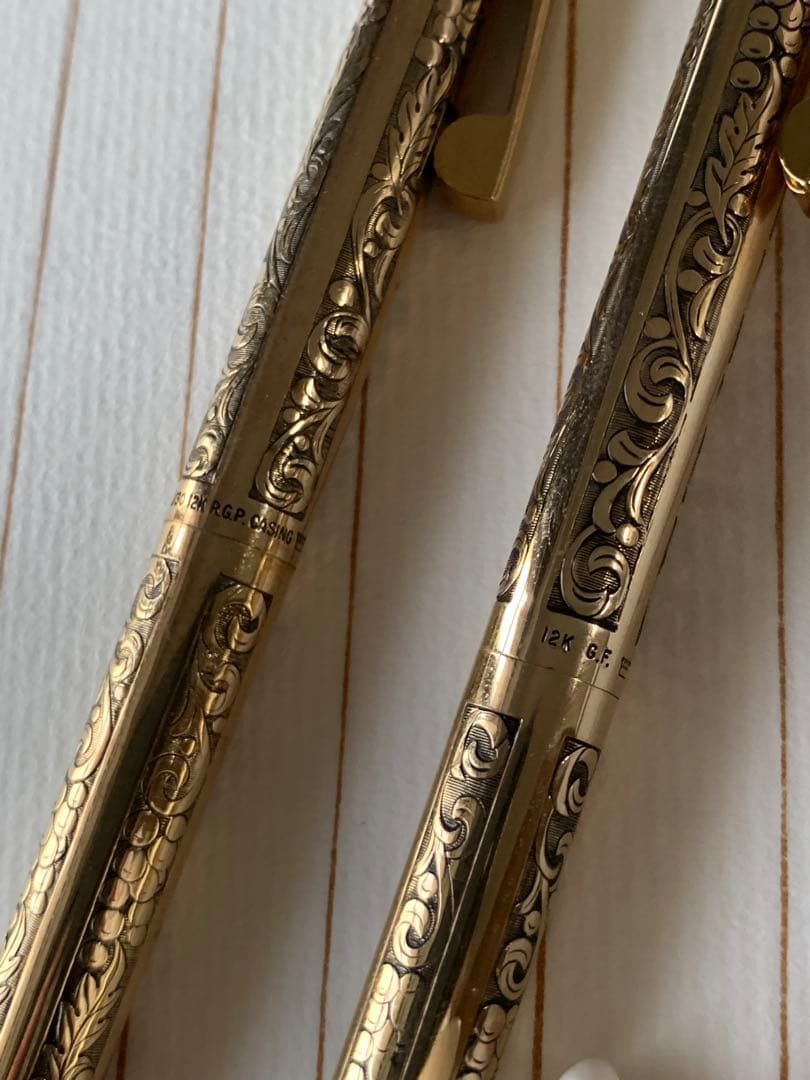 シェーファー インペリアル 金張り 葡萄柄 ボールペン＆シャープペン セット