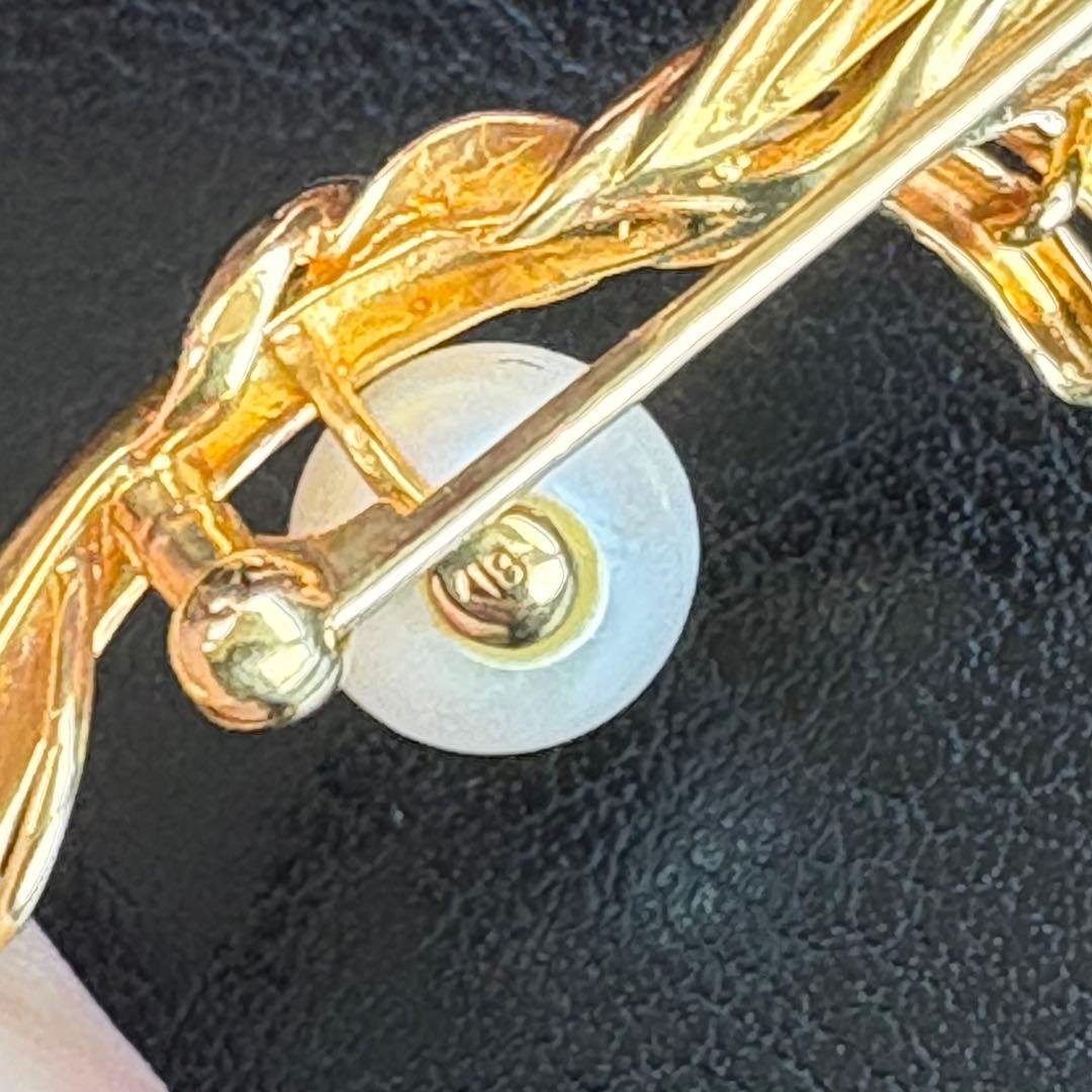 K18 パール　ブローチ