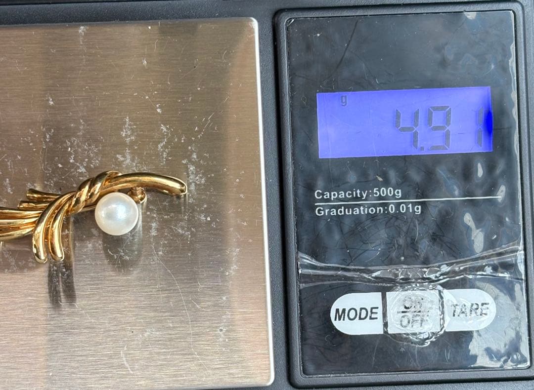 K18 パール　ブローチ