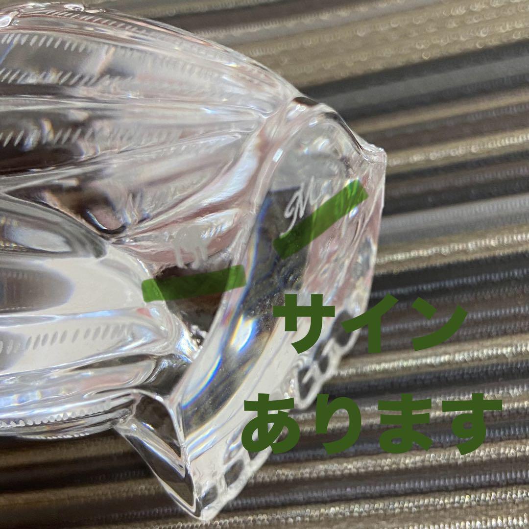 マイセン　ガラス　フクロウ　セット　置物　サイン刻印　透明グラス　Meissen