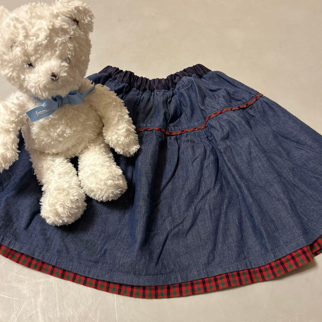 値下げ‼️familiar ファミリア　チェック柄リバーシブルスカート130