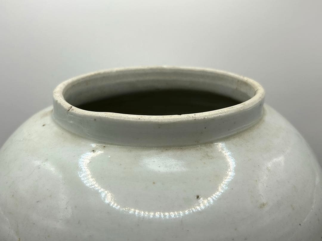 李朝　白磁　大壺　アンティーク　送料込み0308