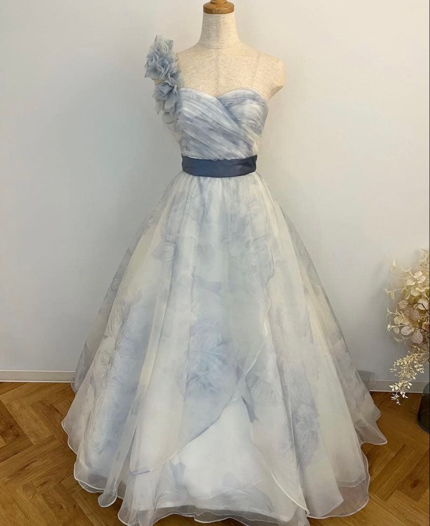 お値下げ中　カラードレス 水色 Aライン 3WAY クリーニング済