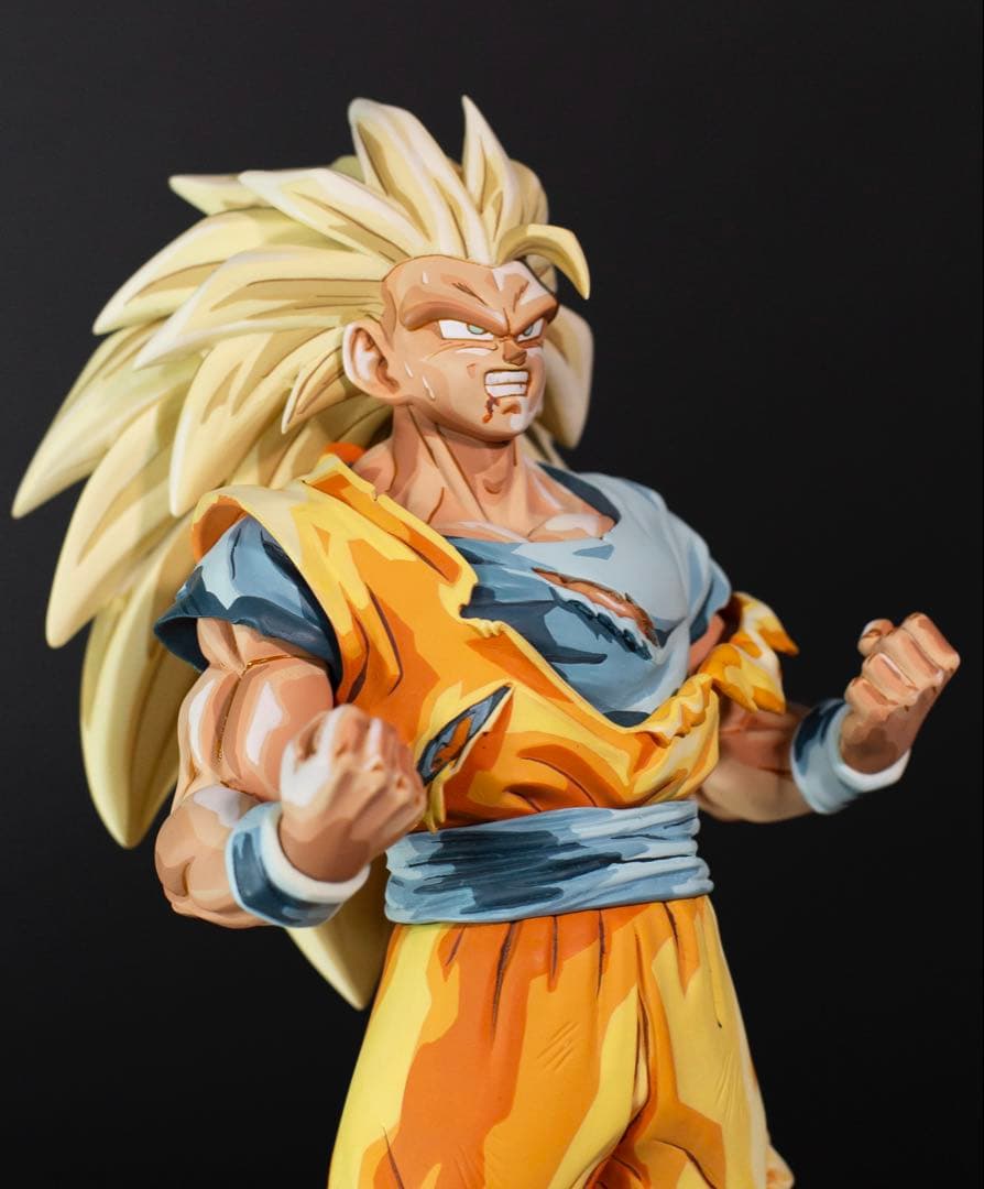 ドラゴンボール リペイント 超サイヤ人孫悟空3 台座付　　2D 二次元彩色