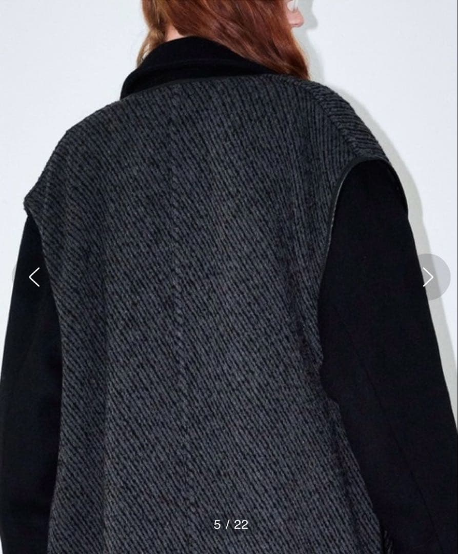 【美品】MAISON SPECIAL レイヤードジレコート　黒