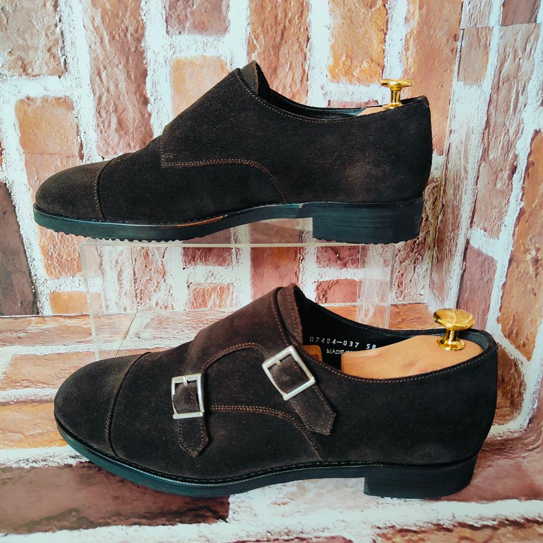 【未使用級】三陽山長（7） モンク スエード　ストレートチップ　タブル