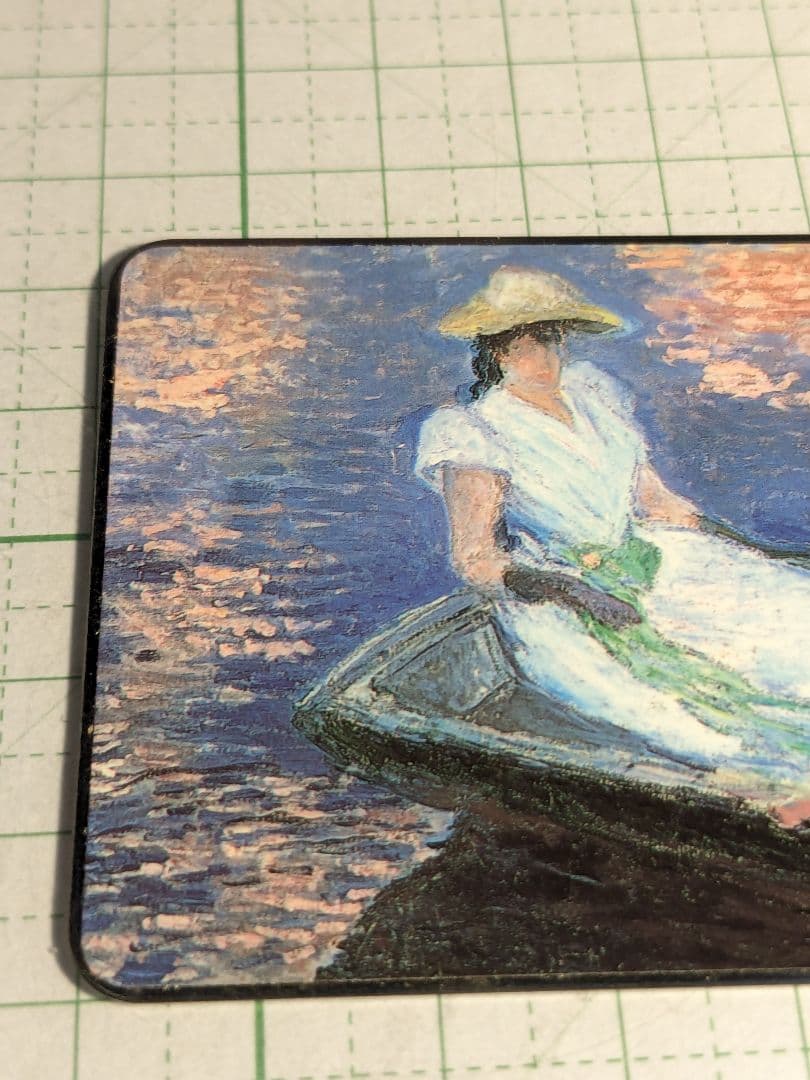 国立西洋美術館　鉄製　メタル　カード　モネ　舟遊び　（部分）