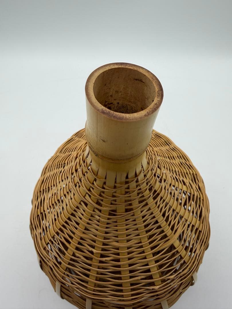 田中篁斎造　虫籠花入　共箱　花籠　花篭　高さ26センチ