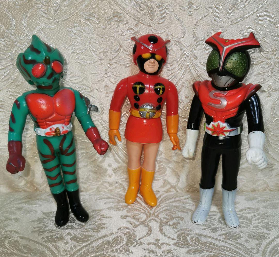 ポピー 仮面ライダー タックル　ストロンガー アマゾン　ソフビ 　3個セット