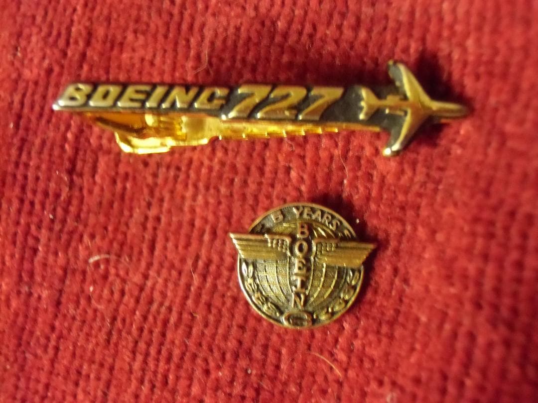 ＫＶボーイング社５年勤続社員バッジ＋７２７型機ネクタイピン（実物）