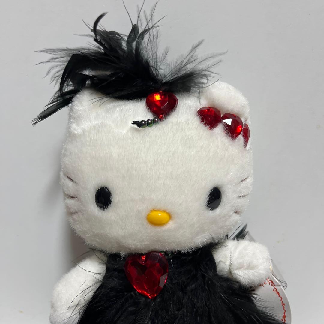 ハローキティ ぬいぐるみ 小 黒い羽根のドレス アクセサリー サンリオ レア