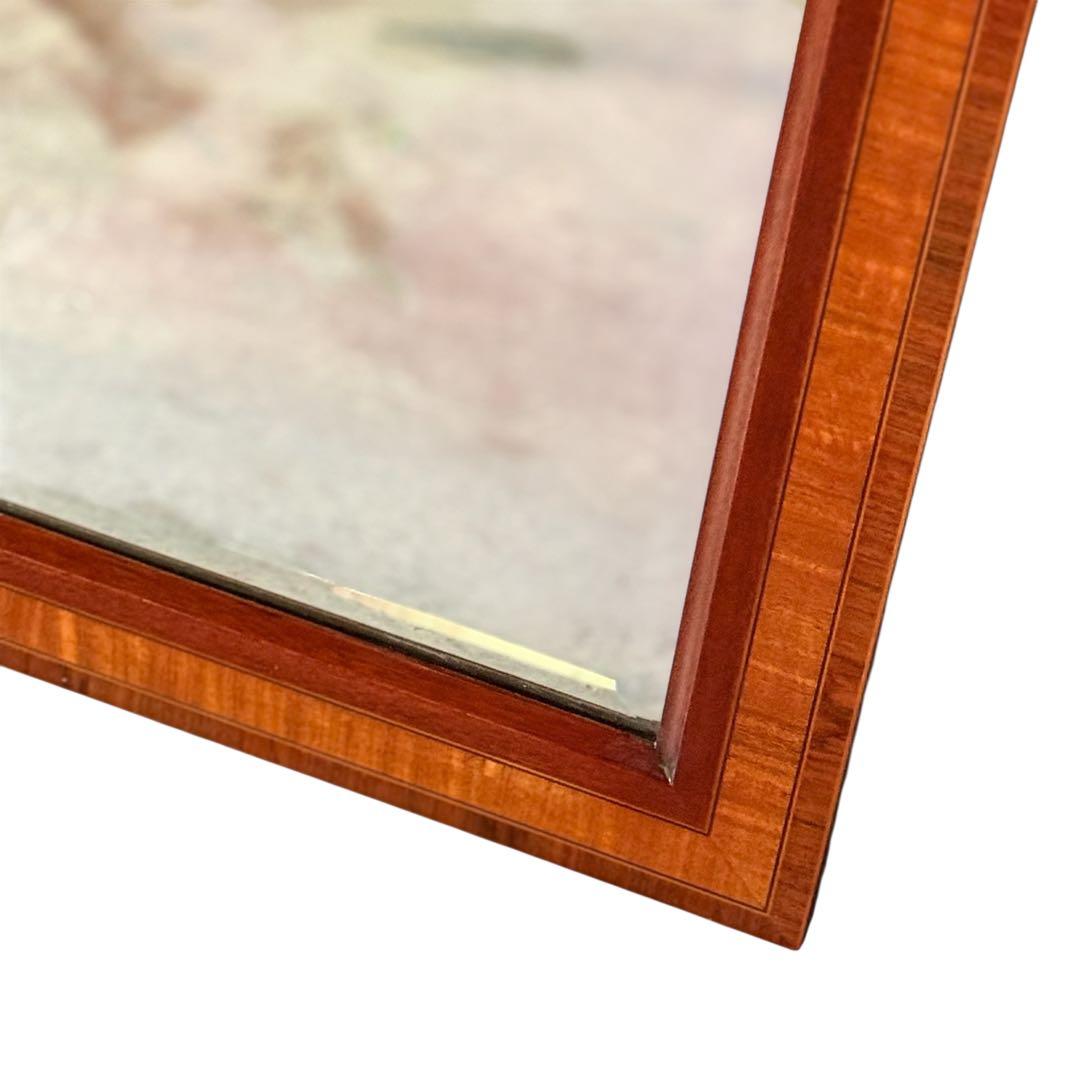 HR583 【希少アンティーク】マホガニー　ウッドウォールミラー