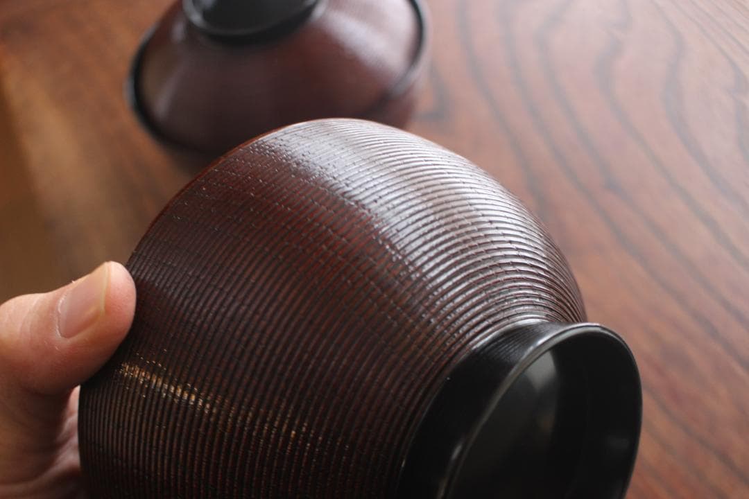 時代逸品！極上千筋糸目に優美な見返し唐草蒔絵の映えるお椀2点（検輪島塗雑煮