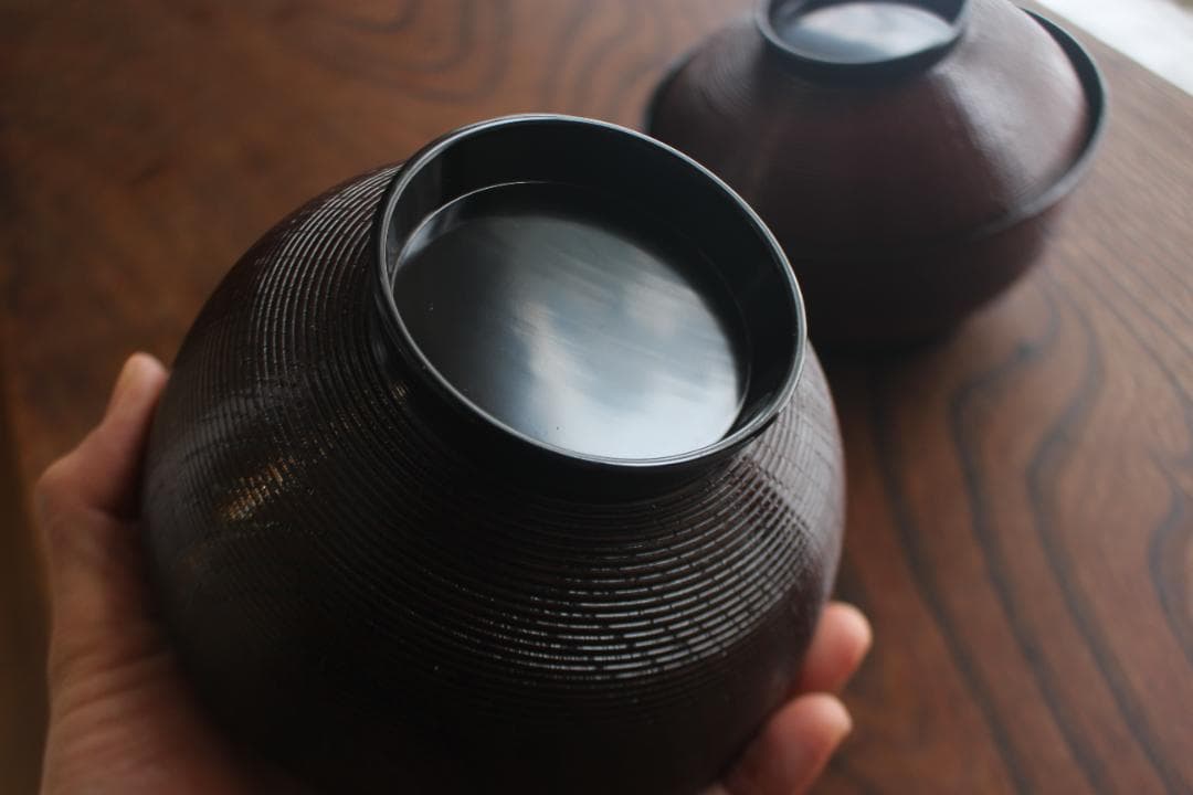 時代逸品！極上千筋糸目に優美な見返し唐草蒔絵の映えるお椀2点（検輪島塗雑煮