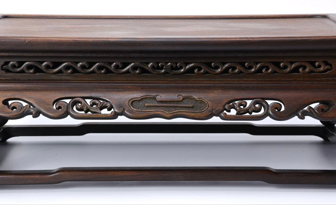 時代物 唐木製 飾台 長方卓 高さ19cm 香炉台 花台 盆栽台 アンティーク