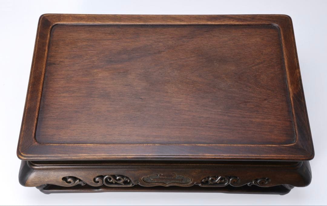 時代物 唐木製 飾台 長方卓 高さ19cm 香炉台 花台 盆栽台 アンティーク