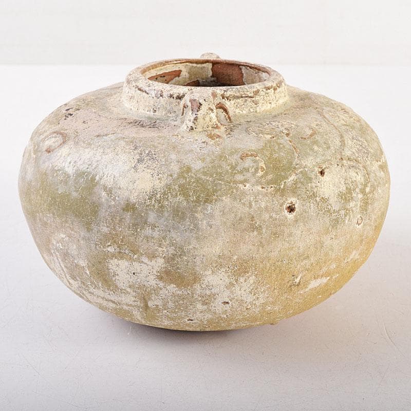 タイ古陶磁　スンコロク　宋胡録　油壷　双耳壷　時代箱　V　R8851