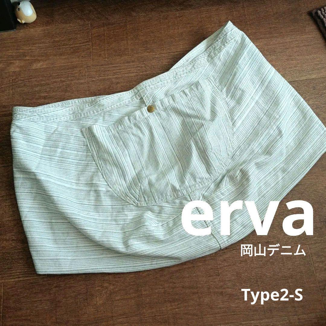希少レア erva エルバ スリング ランストライプ 岡山デニム S