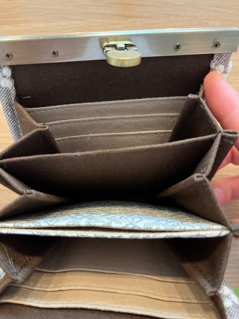 財布 ハンドメイド ミナペルホネン 北欧 がま口 美品 レディース