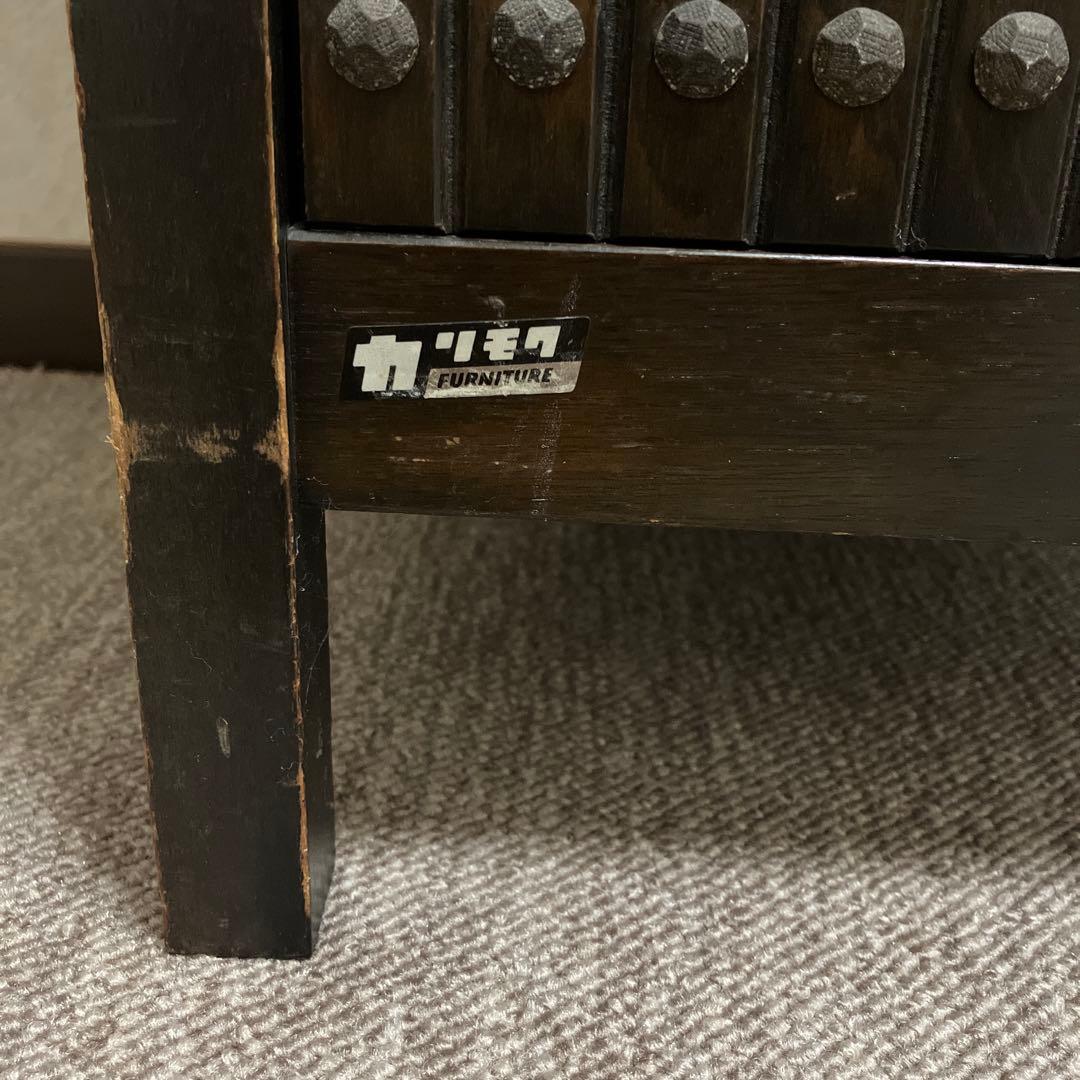 アンティーク★カリモク 木製 電話台 サイドテーブル 昭和レトロ 古家具