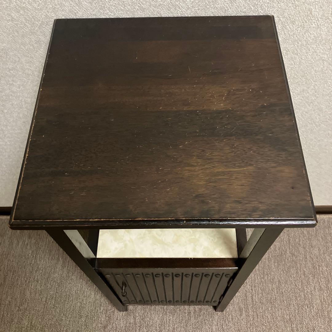 アンティーク★カリモク 木製 電話台 サイドテーブル 昭和レトロ 古家具