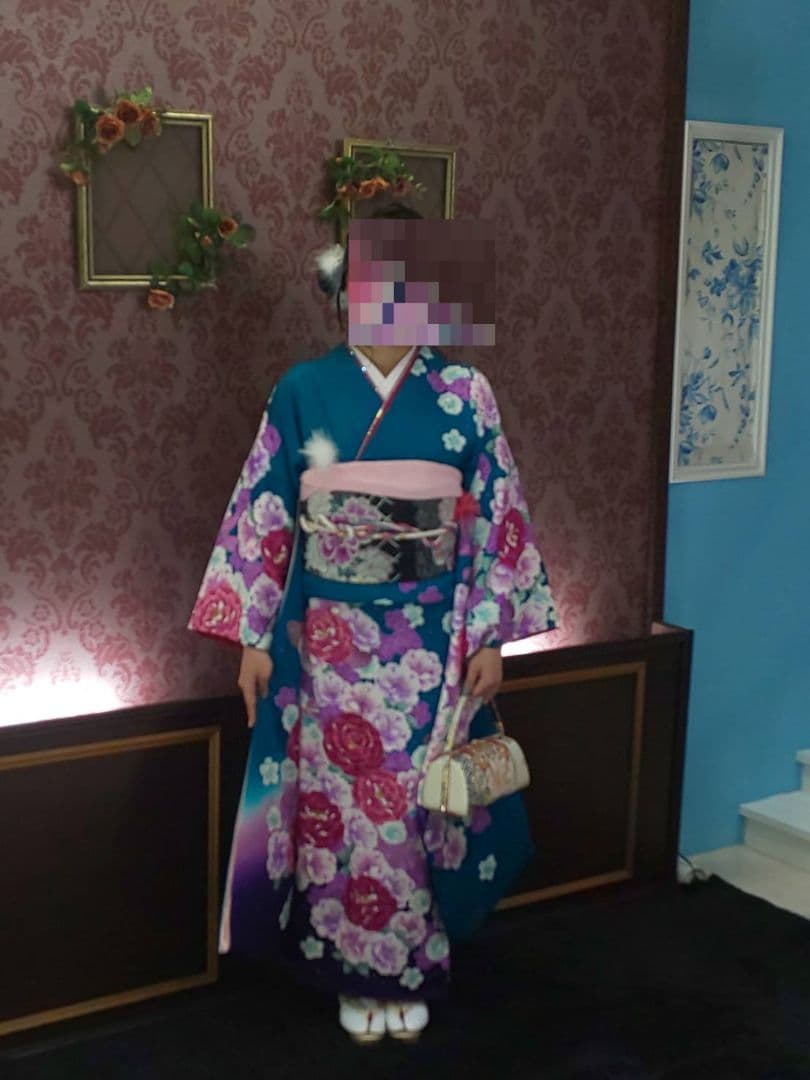 ◆中古美品◆たちばな 振袖セット◆成人式 卒業式 ★ブルー グリーン