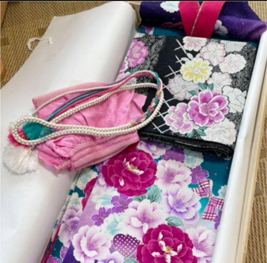 ◆中古美品◆たちばな 振袖セット◆成人式 卒業式 ★ブルー グリーン