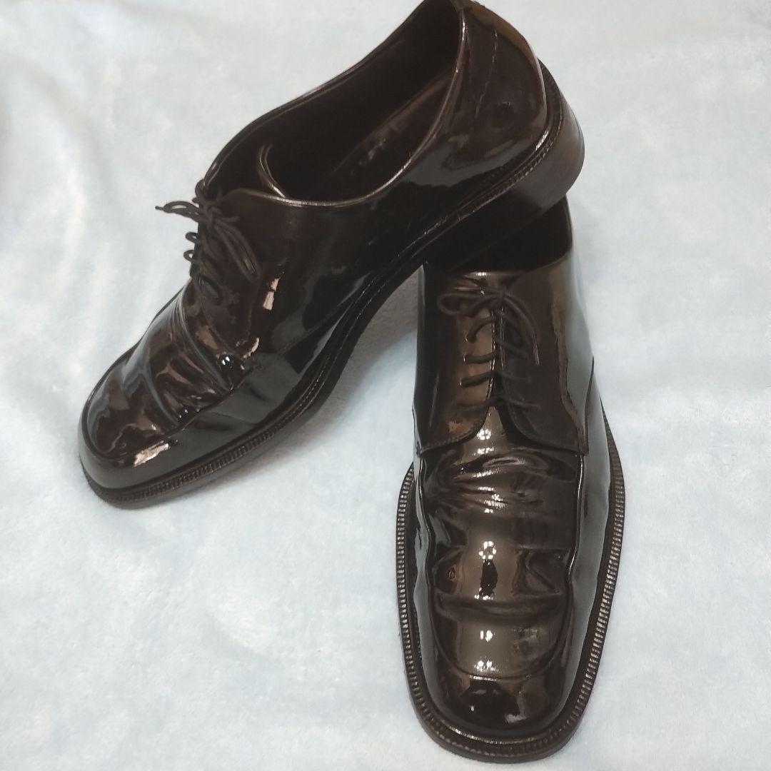 30cm！11D希少グッチGUCCIスクエアトゥドレスシューズ美品！