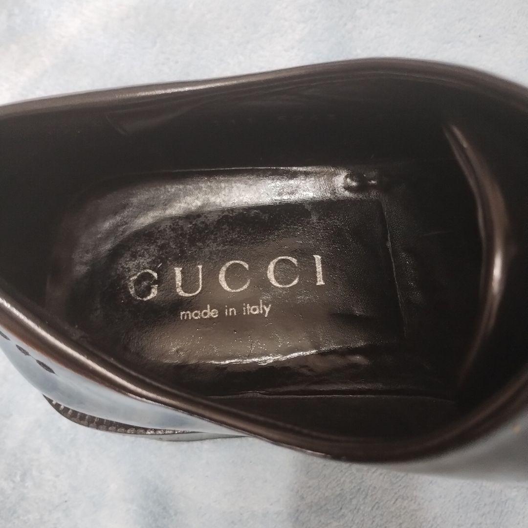 30cm！11D希少グッチGUCCIスクエアトゥドレスシューズ美品！