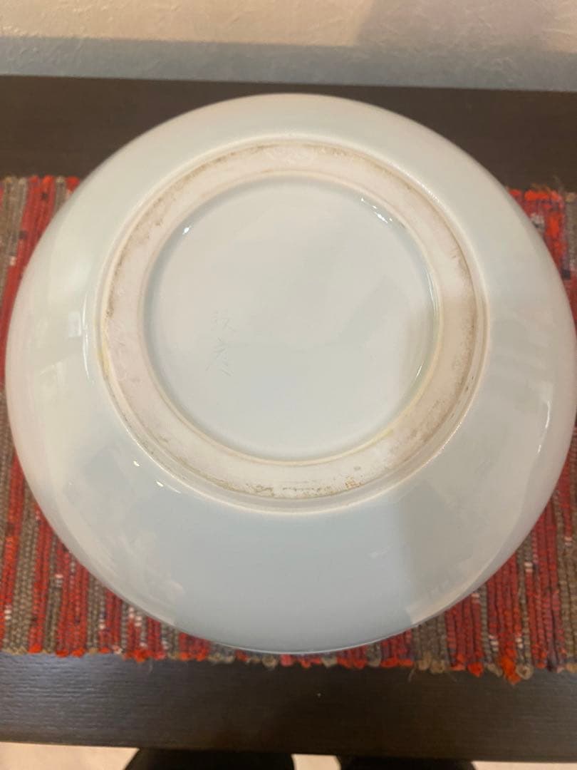 辻毅彦 自作 白瓷魚紋花器 聡窯 ひっかき文様