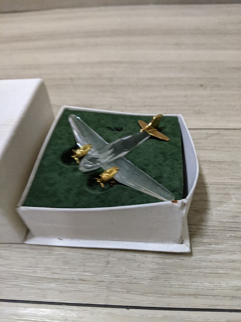 スワロフスキー『飛行機/ゴールド』箱付き SWAROVSKI