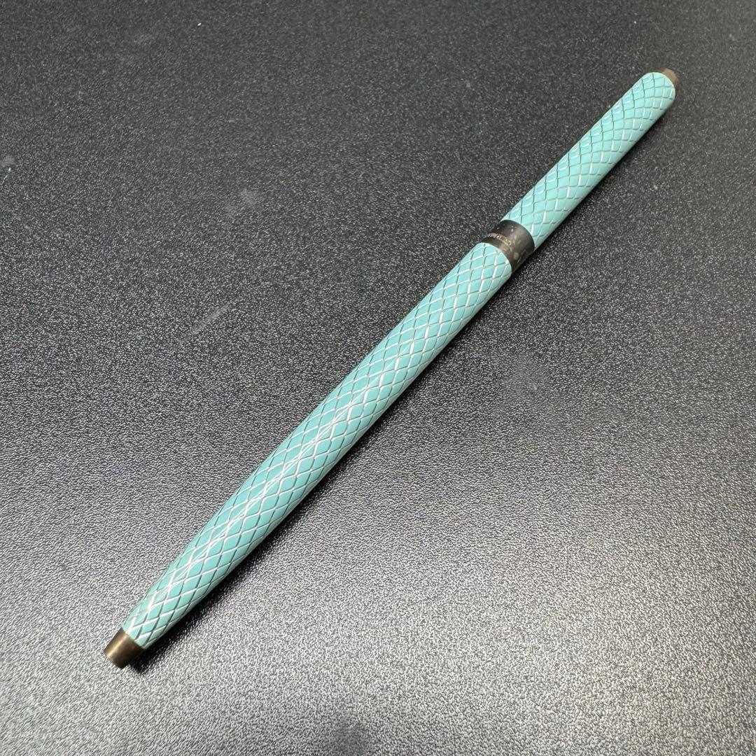 ティファニー ボールペン シルバー925 ライトブルー ヘビ柄 筆記用具