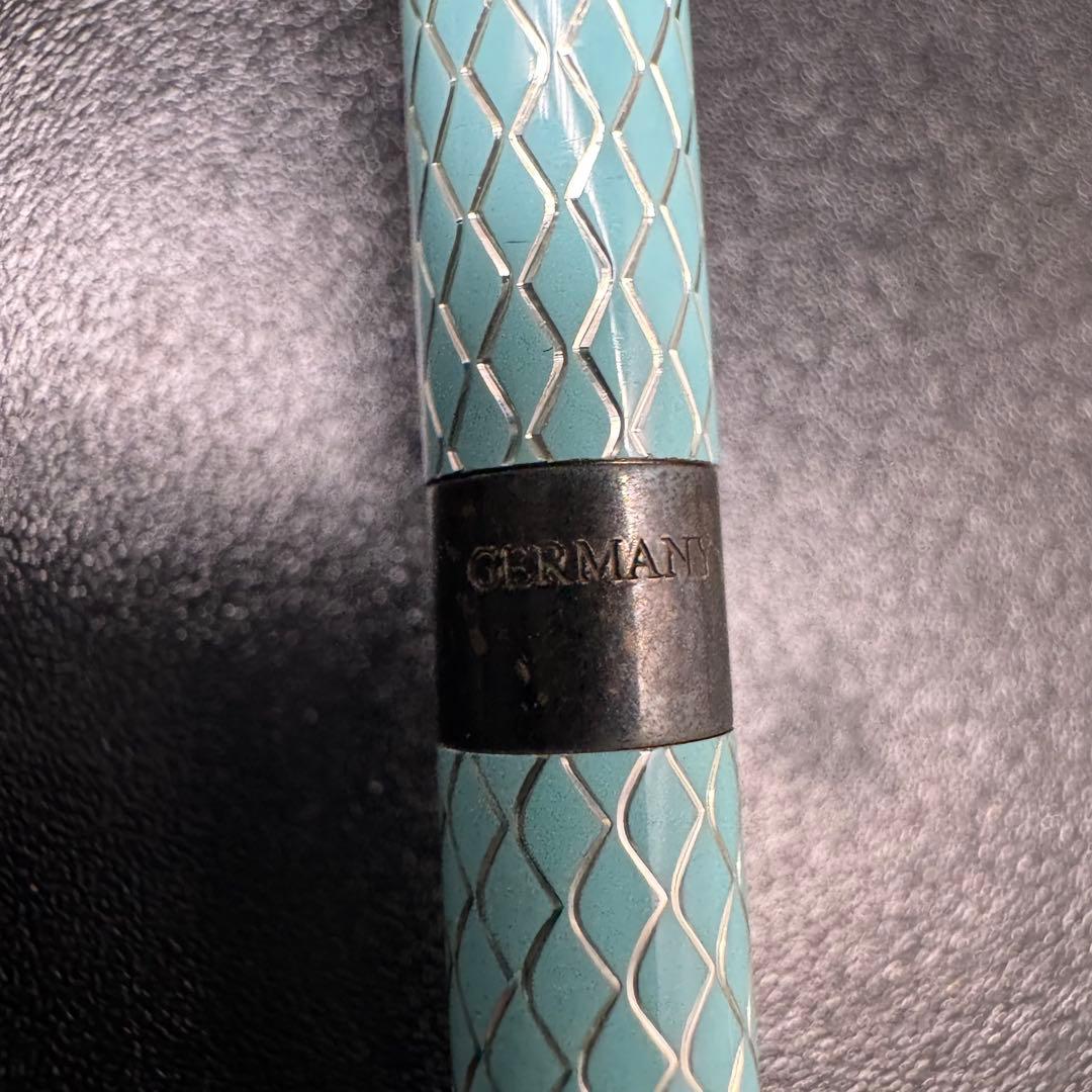 ティファニー ボールペン シルバー925 ライトブルー ヘビ柄 筆記用具