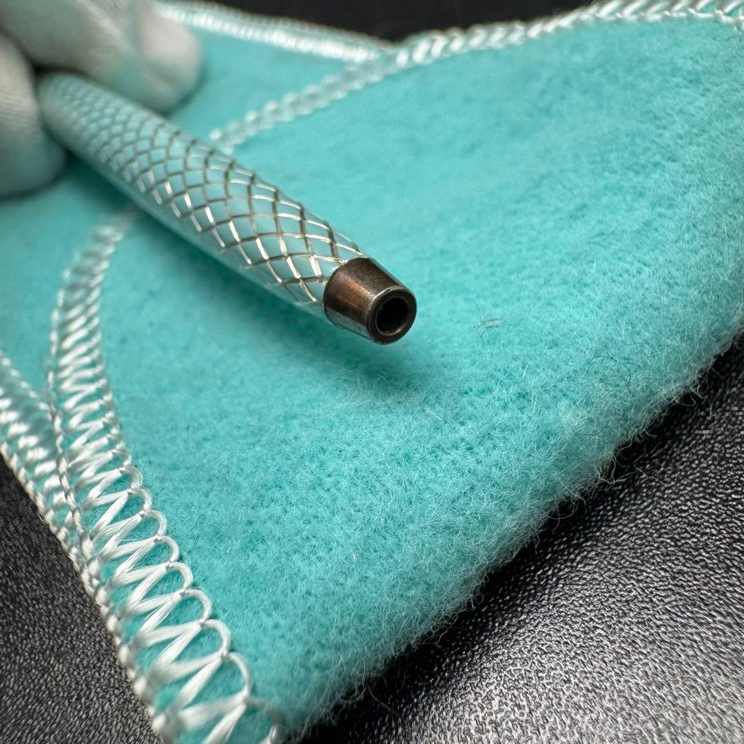 ティファニー ボールペン シルバー925 ライトブルー ヘビ柄 筆記用具