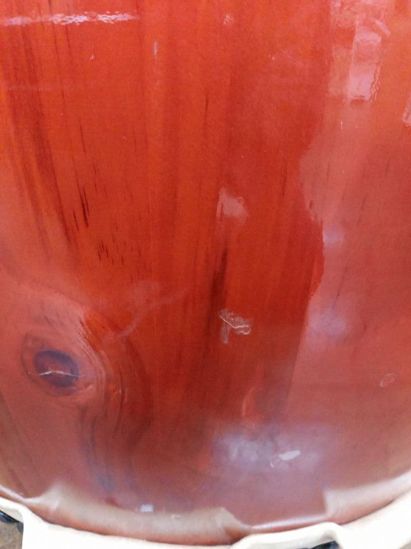 長胴太鼓　宮太鼓　和太鼓　巻き耳　1.5尺　台座　バチ付き　祭り　盆踊り