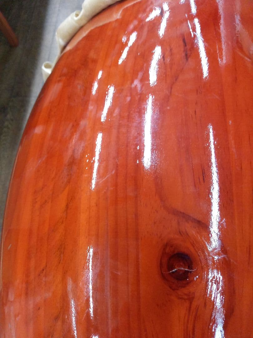 長胴太鼓　宮太鼓　和太鼓　巻き耳　1.5尺　台座　バチ付き　祭り　盆踊り