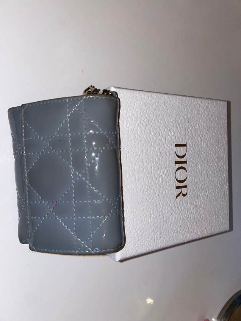 Dior グレー 三つ折り財布 箱付き