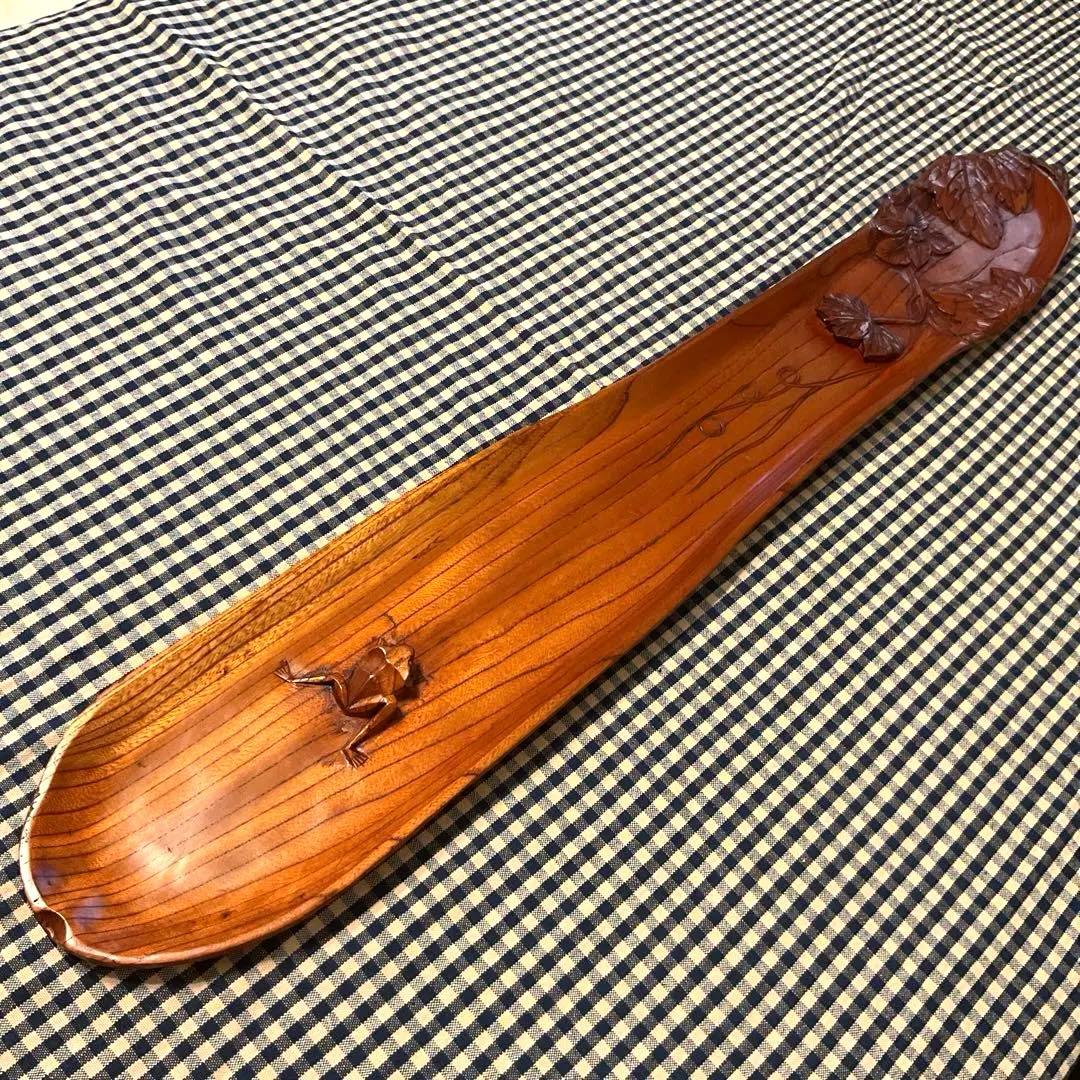 木製　手彫り　短冊掛　テーブルインテリア　値下げ