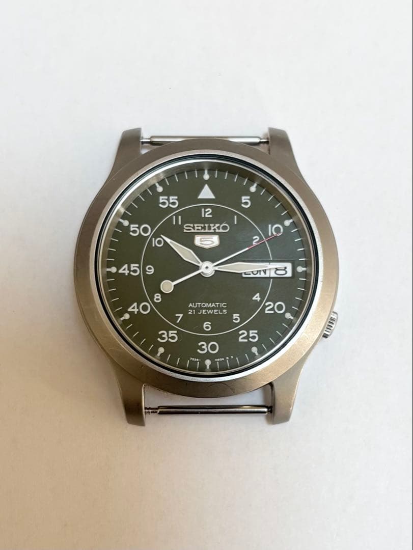 【美品】SEIKO 5 自動巻き時計 グリーン ダイヤル