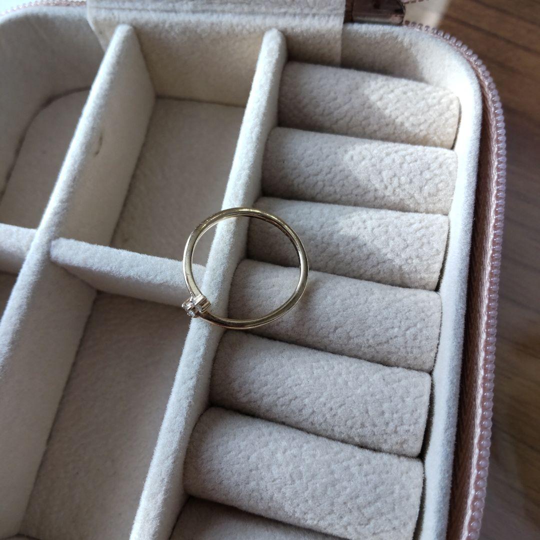 K10ジュエッテダイヤ付きリング