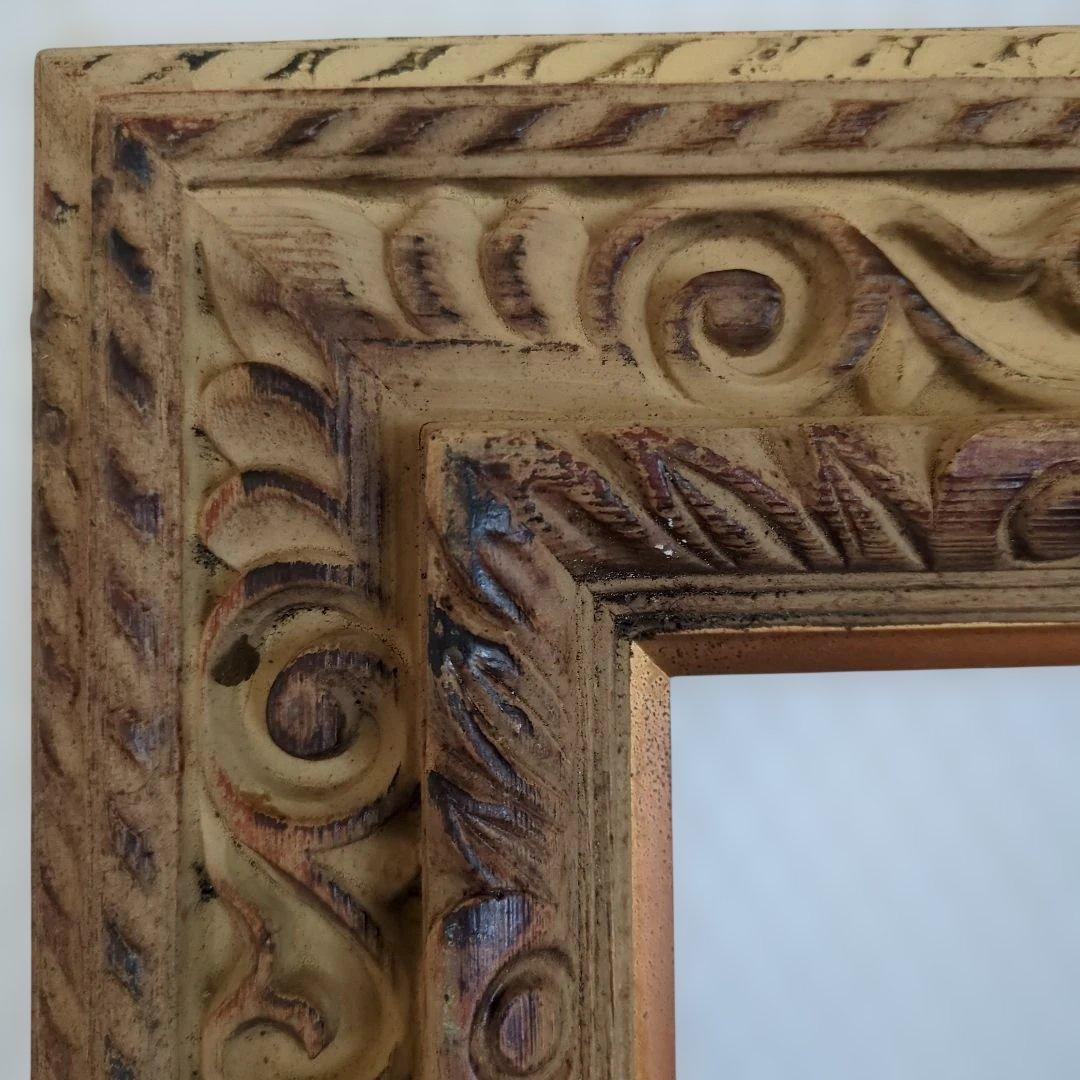 骨董　フレーム　木製　木彫　額縁のみ　ディスプレイ　アート