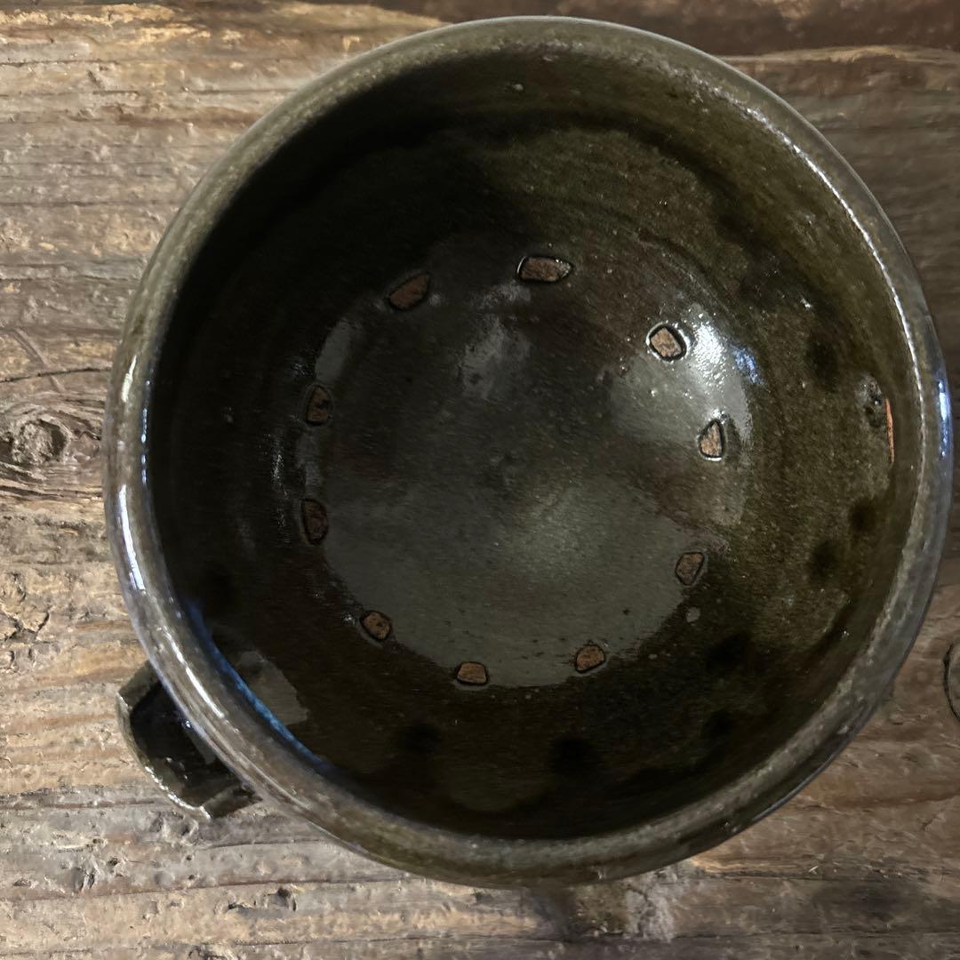 古い平清水片口　酒器　アンティーク　骨董　黒釉　 古美術　白洲正子　検:李朝