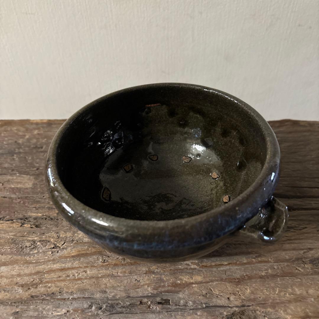 古い平清水片口　酒器　アンティーク　骨董　黒釉　 古美術　白洲正子　検:李朝