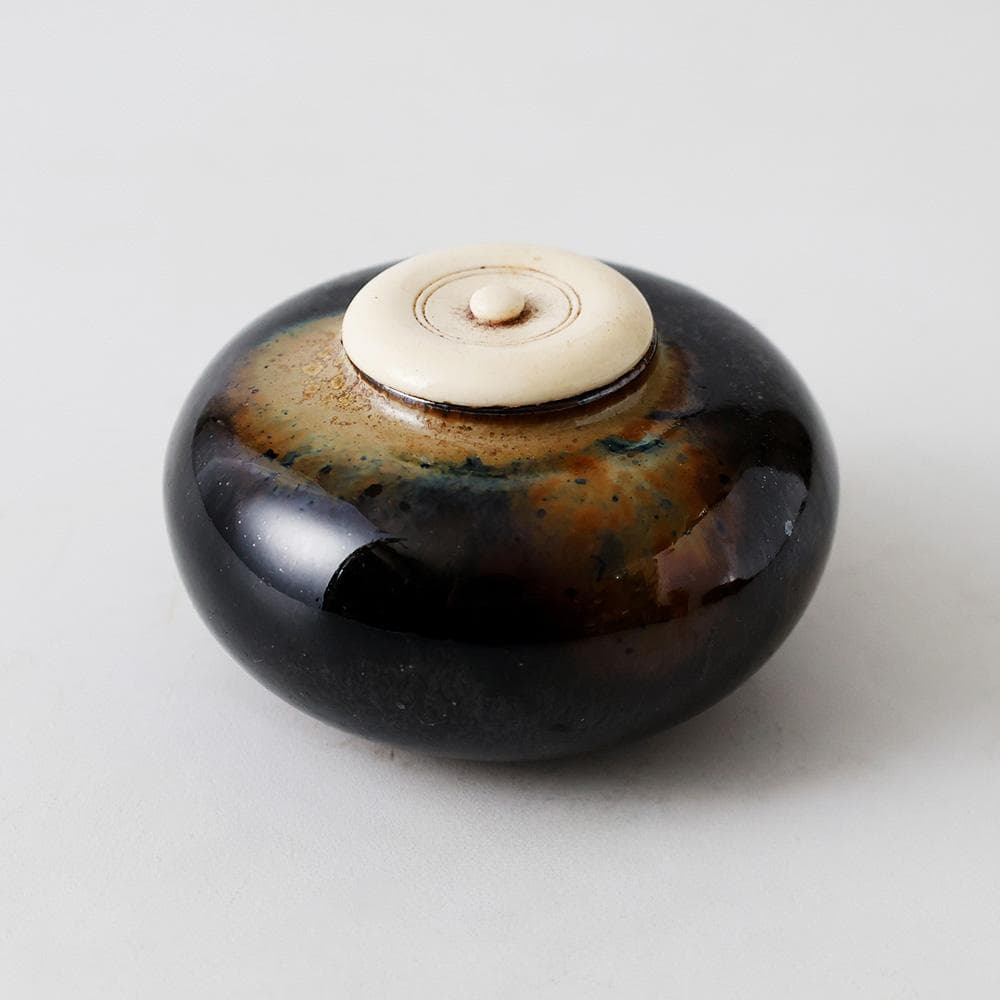 平安春峰造 高取茶入 仕覆 茶道具 げ蓋 濃茶入れ