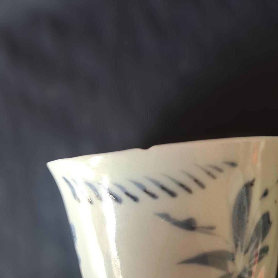 「400年前のロマン！ 初期伊万里 蕎麦ちょこ」 染付猪口(直径8cm) 骨董ア