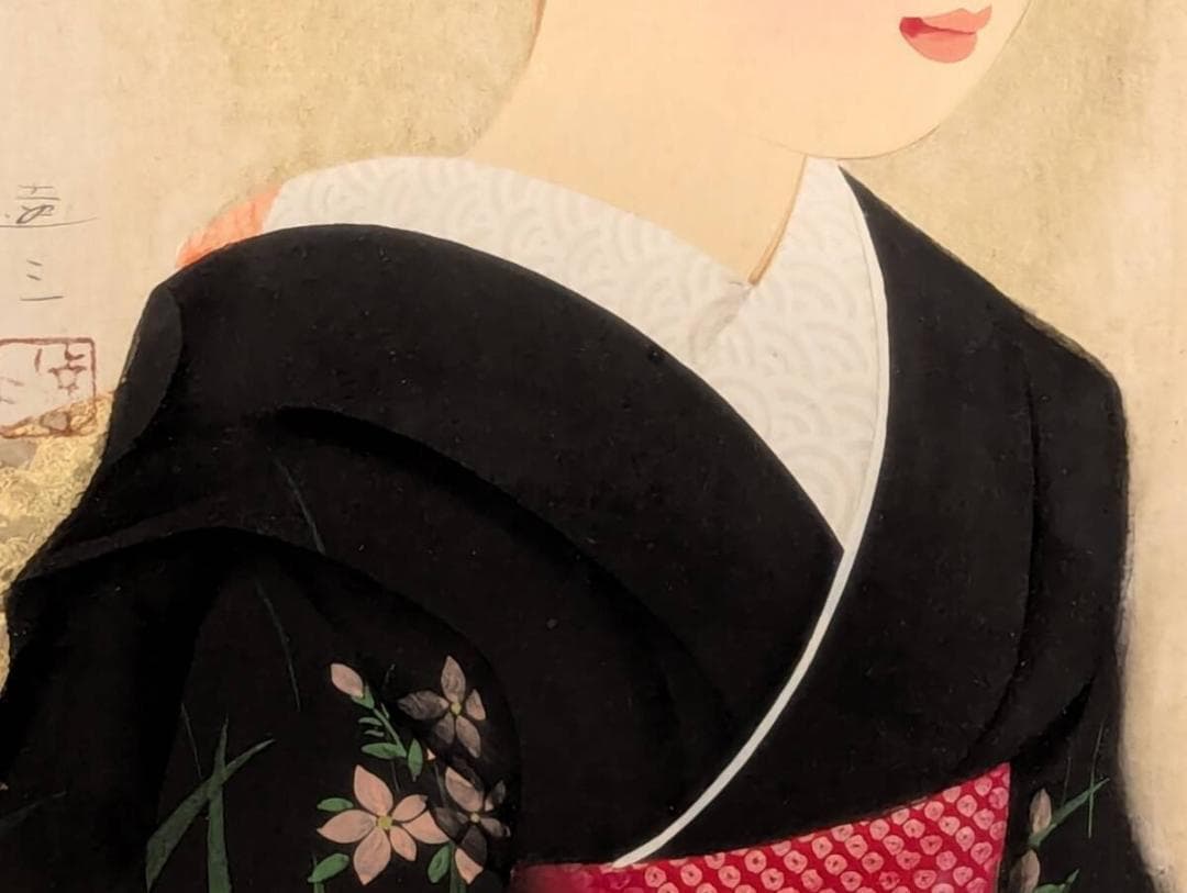 【真作】絵画　清水達三　日本画4号　舞妓　格式高い美人画　代表作　W30